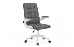 Кожаное кресло Elga gray / white