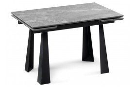 Обеденный стол Бэйнбрук 120(180)х80х76 серый мрамор / графит