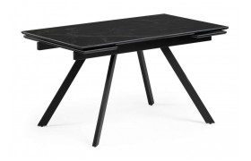 Обеденный стол Габбро 140(200)х80х76 черный мрамор /