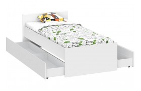 Кровать Валенсия 90х200 с ящиками белый текстурный