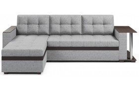 Диван Атланта Gray рогожка+экокожа со столом