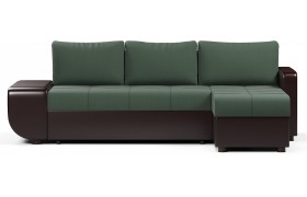 Кожаный диван угловой Атланта со столиком Green
